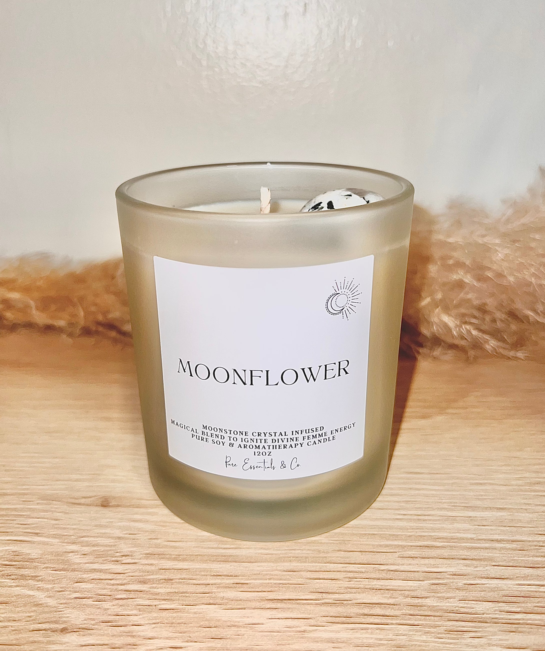 Moonflower Crystal Candle